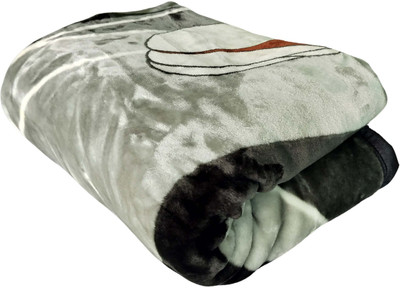 HOMIEE Floral Single Mink Blanket for  Heavy Winter(Polyester, grey cott flr)