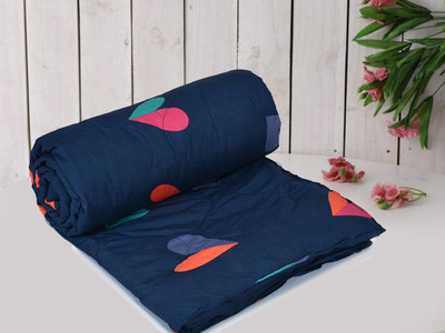RRC Printed Single Comforter for  Heavy Winter(Microfiber, Navy Blue)