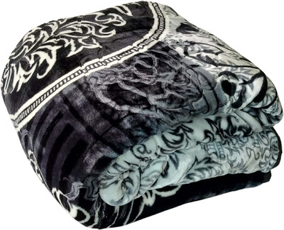 HOMIEE Floral Double Mink Blanket for  Heavy Winter(Polyester, Multi2)