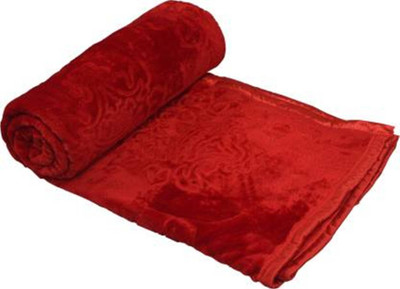 SANJU CORPORTION Self Design Double Mink Blanket for  Mild Winter(Microfiber, MAROON 503)