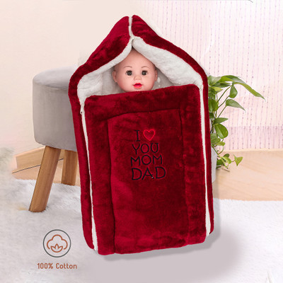 SIDLY PIDLY Solid Single Baby Sleep Sack for  AC Room(Fur, Maroon)