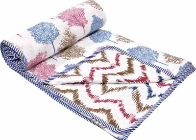 DORISTYLE Printed Single AC Blanket for  AC Room(Cotton, PINK SKY TREE)