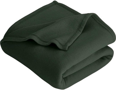 HOMIEE Solid Single Fleece Blanket for  Mild Winter(Polyester, Green)