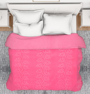 Shivam impex Solid Double Mink Blanket for  Heavy Winter(Woollen Blend, Pink)