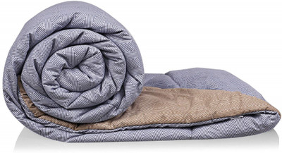 KUBER INDUSTRIES Printed Double Comforter for  Heavy Winter(Microfiber, Slate & Light Brown)