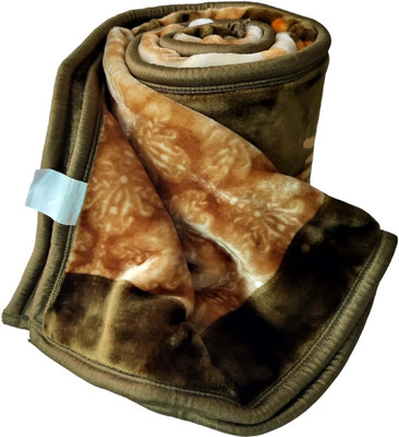 WARZMY Floral Single AC Blanket for  Heavy Winter(Polyester, brw multi lines)