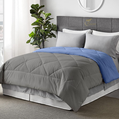 Razzai Solid Queen AC Blanket for  AC Room(Microfiber, Sky Blue, Silver)