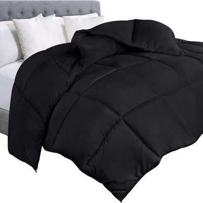 ASHEL Solid Single Comforter for  Heavy Winter(Polyester, Black)