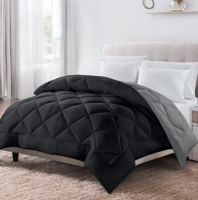 sentiments Solid Single Mink Blanket for  Mild Winter(Polyester, BlackGrey)