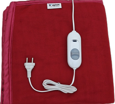 Tapish Solid Single Electric Blanket for  Mild Winter(Polyester, Maroon)