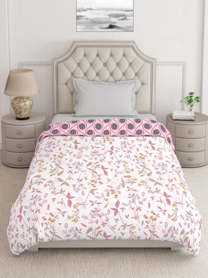 Layers Printed Single Comforter for  Mild Winter(Cotton, Pink)