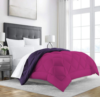 Jaipurlinen Solid Single Comforter for  Heavy Winter(Polyester, Purple : Hot Pink)