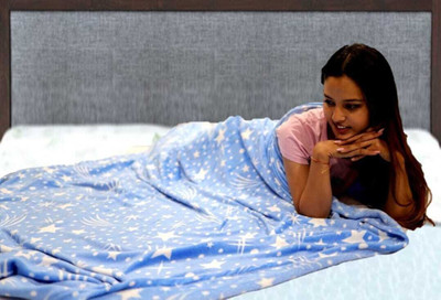 SPENTO 3D Printed Double AC Blanket for  AC Room(Microfiber, 677 BLUE)