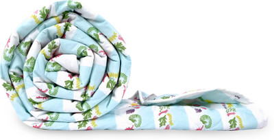 Divine Casa Printed Single Comforter for  Mild Winter(Cotton, Light Blue)