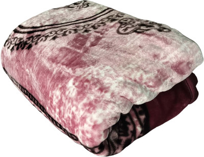 WARZMY Floral Single AC Blanket for  Heavy Winter(Polyester, Maroon)