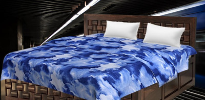 KIXTA Self Design Double AC Blanket for  AC Room(Microfiber, Blue)