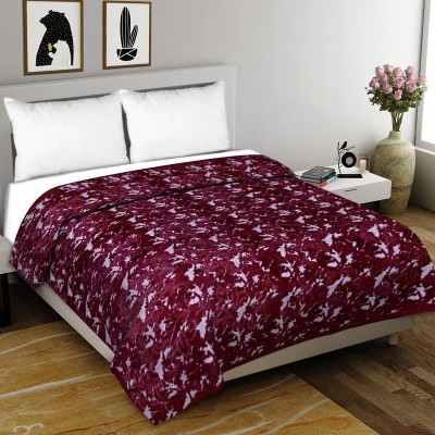 SPANGLE Printed King Mink Blanket for  Heavy Winter(Microfiber, Maroon)