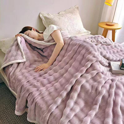 Reexplore Solid Double AC Blanket for  AC Room(Woollen Blend, Leveder Purple)