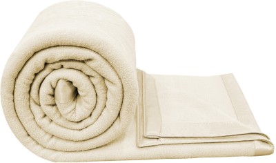 BSB HOME Solid Double Fleece Blanket for  Mild Winter(Microfiber, Beige)