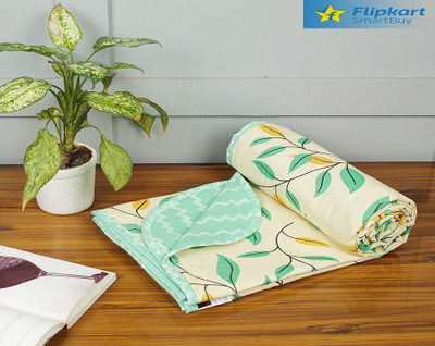 Flipkart SmartBuy Floral Double Dohar for  AC Room(Cotton, Lime Green & Yellow)