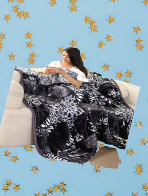 KIXTA Self Design Double Mink Blanket for  Heavy Winter(Microfiber, Multicolor)