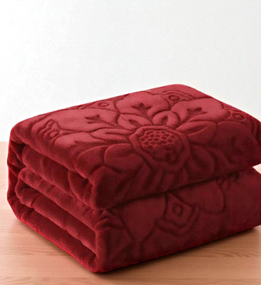 Swikon star Floral Double Mink Blanket for  Heavy Winter(Microfiber, Maroon)