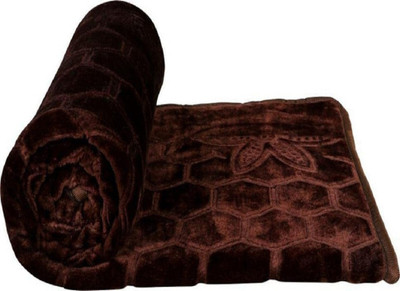 TAYCORELIVING Solid Single Mink Blanket for  AC Room(Microfiber, Brown)