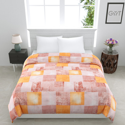 Sleepora Floral Single AC Blanket for  AC Room(Poly Cotton, Pink, Beige)