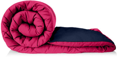 Jinaya's Solid Single Comforter for  Heavy Winter(Cotton, Pink/Blue)