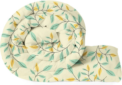 VAS COLLECTIONS Floral Double Comforter for  AC Room(Cotton, Light Green)