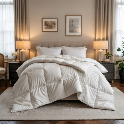 EARTHLYCOZY Solid Single Comforter for  AC Room(Microfiber, White)