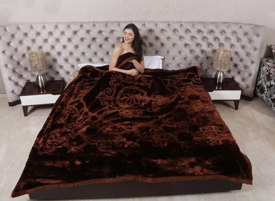 Aorihome Floral Single Mink Blanket for  Heavy Winter(Microfiber, Brown)