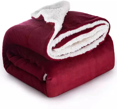 SIDLY PIDLY Solid Single AC Blanket for  AC Room(Microfiber, Maroon)
