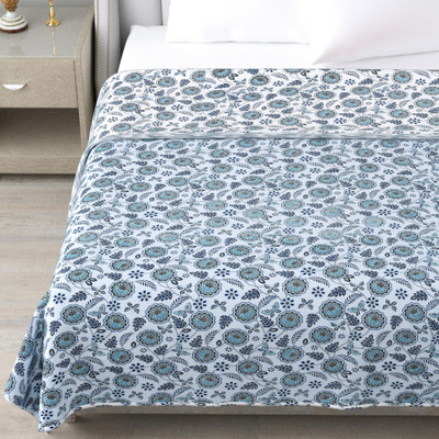 sabhya creation Floral King Dohar for  AC Room(Cotton, Blue)