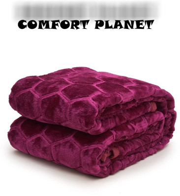COMFORT PLANET Floral Double Mink Blanket for  Heavy Winter(Microfiber, Wine)