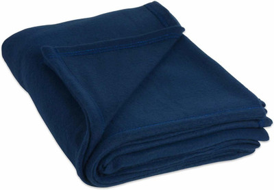 n g products Solid Single Fleece Blanket for  Mild Winter(Polyester, Blue)