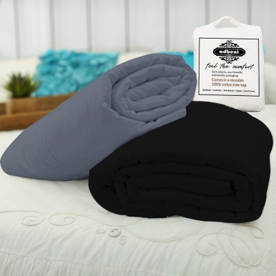 ADBENI HOME Geometric Double Comforter for  AC Room(Cotton, Dark Grey-Grey)
