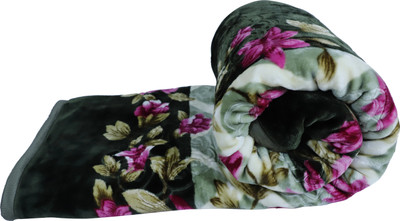 RIAN Floral Double Mink Blanket for  Heavy Winter(Microfiber, Gold)