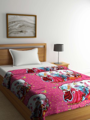 Fabinaliv Cartoon Single Dohar for  AC Room(Poly Cotton, Dark Pink)