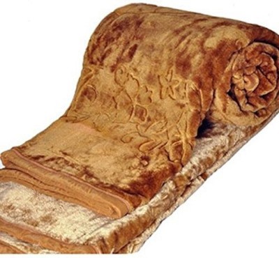 JustiFied Floral Double AC Blanket for  Heavy Winter(Bamboo, Brown)