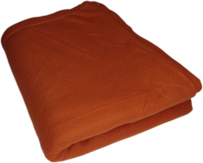 HOMIEE Solid Single Fleece Blanket for  Heavy Winter(Polyester, Orange)