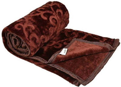 ACZO FEEL Solid Double Mink Blanket for  Heavy Winter(Microfiber, Brown)