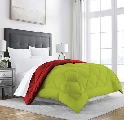 Texlux Solid Single Comforter for  Heavy Winter(Polyester, Red : Olive Green)