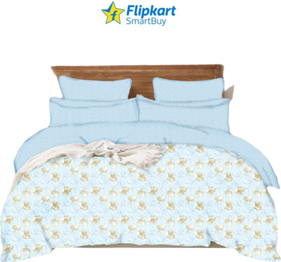 Flipkart SmartBuy Printed Double Comforter for  AC Room(Poly Cotton, Sky Blue)