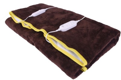 LERV'S Collection Solid Double Electric Blanket for  Heavy Winter(Poly Cotton, Brown)