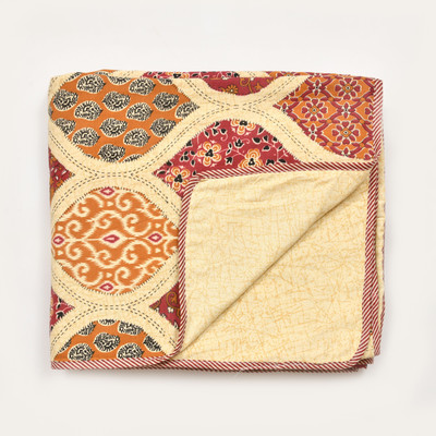 Qfab Printed Single Dohar for  AC Room(Cotton, Orange)