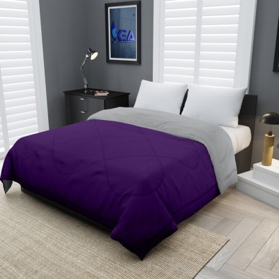 Relaxfeel Solid Single Quilt for  Heavy Winter(Poly Cotton, Purple & Grey)