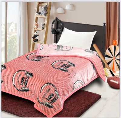Butterthief Printed Single AC Blanket for  AC Room(Microfiber, Pink)