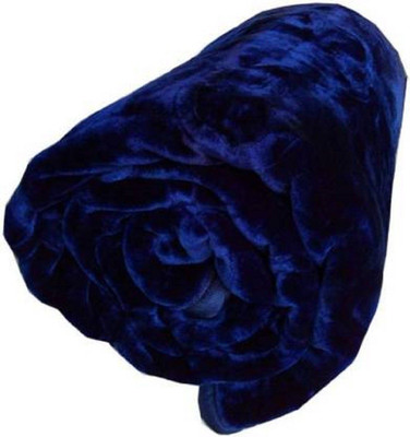 Swikon star Printed Double Mink Blanket for  Mild Winter(Microfiber, Blue)