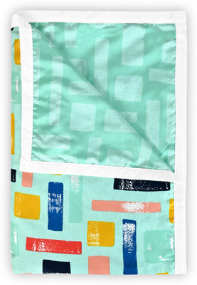 Divine Casa Geometric Single Dohar for  AC Room(Microfiber, Teal Grey)